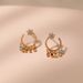 Niche zircon earrings brass plated K real gold bohemian style medieval texture earrings_ipsvogv.com
