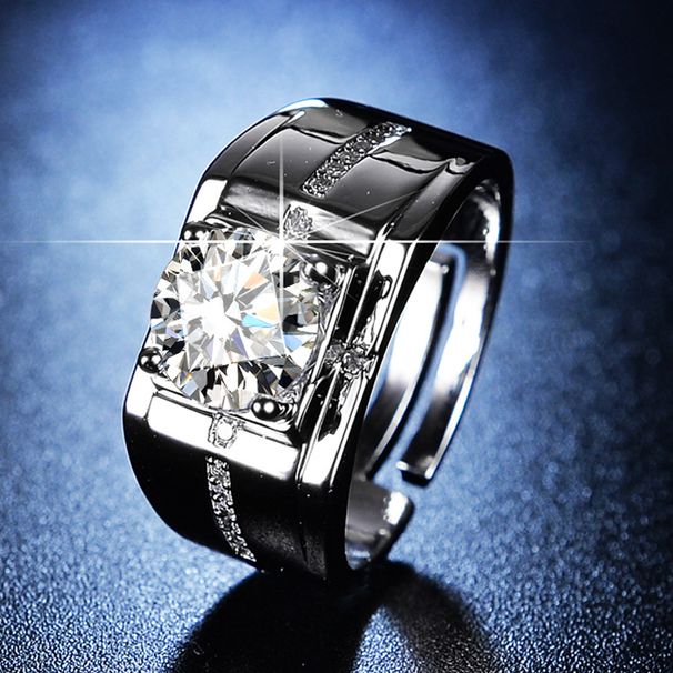 Classic Carbon High Men's Diamond Simulation Mosang Stone Dominant and Full of Wedding Ring_ipsvogv.com