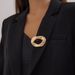 Jewelry Instagram Metal Large Button O-shaped Brooch For Women's Fashionable And Cool Style Suit Coat Jewelry_ipsvogv.com