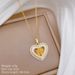 【 】 Love Rose Shell Luxury Charm Gorgeous Full Diamond Necklace Women's Versatile Clavicle Titanium Steel Chain_ipsvogv.com