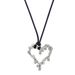 INS Gold Plated Titanium Steel Valentine's Day Lava Love Black Leather Rope Necklace_ipsvogv.com