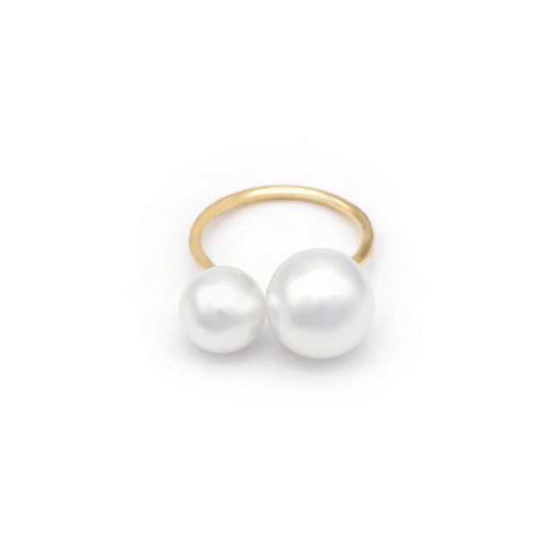 large and small pearl open ring minimalist exaggerated ring double pearl ring female_ipsvogv.com
