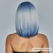 hot selling Medium Length Blue White Ombre Straight Synthetic Hair With Bangs Short Bob Cosplay Wig for Women Daily Party Heat_ipsvogv.com