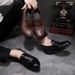 New wash vintage horse leather shoes a slip-on bean shoes men's shoes light luxury high-end straight leather shoes leather outsole_ipsvogv.com