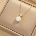Fading Pearl Zircon Pendant Necklace Women's Autumn and Winter Niche High-end Titanium Steel Clavicle Chain suit Simple Accessories_ipsvogv.com