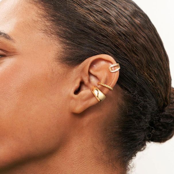 Women’s Jewelry Set Fashion Hot Selling Across Fashionable And Versatile Ear Bone Clip With Zircon, Three Piece Set For Ladies' Earrings_ipsvogv.com