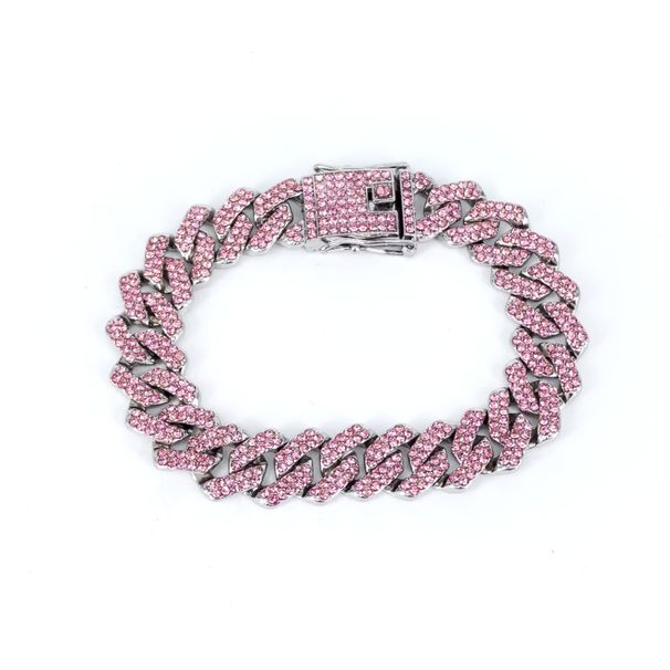 Men’s Jewelry Set Fashion 14mm Diamond Shaped Alloy Necklace For Men Trendy And Cool Hip Hop Cuban Chain_ipsvogv.com