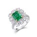 Retro diamond emerald green ring female S925 silver high carbon diamond finger ring necklace dual purpose_ipsvogv.com