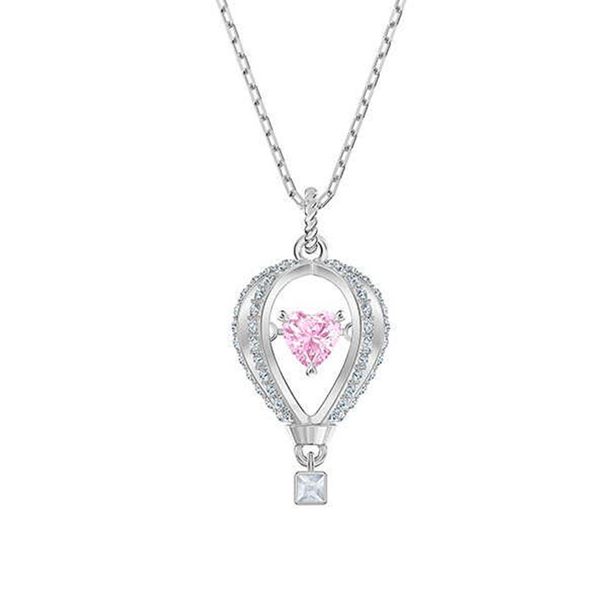 Beating Heart Confession Balloon Necklace Female Element Crystal Clavicle Necklace Female_ipsvogv.com