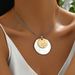 Fashionable OL minimalist design women's necklace personalized large circle metal inlaid diamond niche high-end_ipsvogv.com