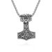 Retro Nordic Viking Triangle Knot Thor's Hammer Titanium Steel Necklace Cross border E commerce Stainless Steel Jewelry Pendant_ipsvogv.com