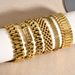 Stainless Steel Vacuum Plating Fashion Curved Brand Watch Strap Bracelet Female Gold Bracelets_ipsvogv.com