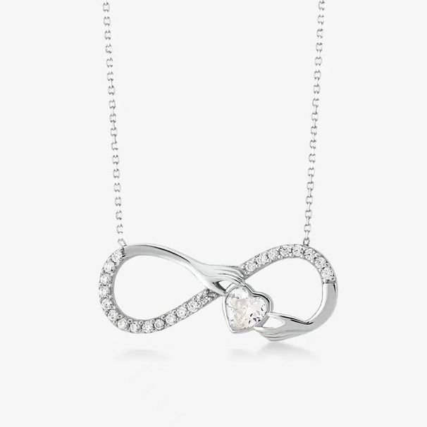 S925 Sterling Silver Necklace For Women, Fashionable And Versatile, Exquisite Mobius Palm Heart Shaped Niche Clavicle Chain_ipsvogv.com
