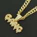 Ins Hip Hop Diamond 3D Letter Pendant Necklace Gang Men's Trendy Cool Cuban Chain Accessories_ipsvogv.com