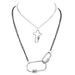Fashion Silver Mountaineering Buckle Pendant Necklace Personalized Double Layer Spiral Buckle Necklace For Women_ipsvogv.com