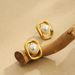 Women’s Jewelry Set Fashion Geometric Square Light Luxury High End Earrings Simple Atmosphere Versatile Stainless Steel Inlaid Pearl Earrings_ipsvogv.com