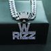 Crown W RIZZ Gun Black Purple Diamond Alloy Pendant Personalized Men's Hip Hop Necklace_ipsvogv.com