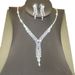 Luxury Bridal Jewelry Set - Sparkling Water Diamond Necklace & Earrings (Elegant Wedding Accessories)_ipsvogv.com