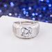 2-carat Zircon Three Row Couple Simulated Diamond Proposal, Wedding Opening Ring, Gift Giving_ipsvogv.com
