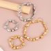 Jewelry Exaggerated Geometric Smooth Clavicle Chain Splicing Beaded Bracelet Set_ipsvogv.com