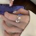 Lucky Bean Pearl Women's Geometric Irregular High End Silver Open Versatile Finger Ring Trendy_ipsvogv.com