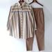 Women's Spring And Autumn Large Size Loose Fat MM Striped Collar Long-sleeved Fashion Sports Suit Two-piece Suit_ipsvogv.com