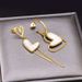 Exaggerated Double Heart-shaped With Geometric Tassels, Asymmetrical Titanium Steel Earrings, Non Fading Shell Earrings_ipsvogv.com