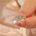 New Pure Silver Star Weaving Straight Arm, Mosang Stone Diamond Ring, 50 Cents, One Carat Live Female Ring_ipsvogv.com