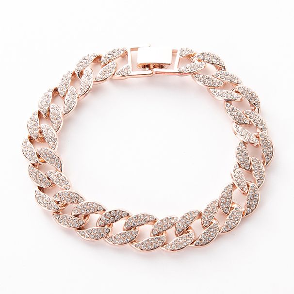 Men’s Jewelry Set Fashion Hot Selling Full Diamond Men's Big Gold Chain Hip Hop Miami Cuban Chain Necklace Hiphop Rap Accessories_ipsvogv.com