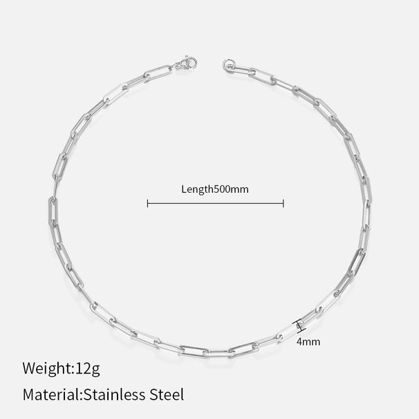 Gold Plated Titanium Steel Clavicle Necklace - Simple European & American Style Women's Chain_ipsvogv.com