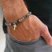 Bohemian Turquoise Beaded Bracelet Ethnic Style Cross Pendant Bracelet Turquoise Elastic Bracelet_ipsvogv.com