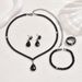 Women’s Jewelry Set Fashion Fashionable And Simple Design Diamond Drop Shaped Pendant Necklace Earrings Ring Jewelry Bridal Set Accessories_ipsvogv.com