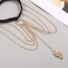 New Lace Elastic Rope Hollow Heart Rose Pendant With Multi Layered Leg Chains_ipsvogv.com