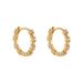 Unisex Real Gold Stainless Steel Flower Diamond Cross Zircon Diamond Small Earrings Cute Simple Net Celebrity Earrings_ipsvogv.com