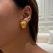 Hot Selling Real Gold Electroplated Titanium Steel Vintage Retro Vertical Grain Fashionable Earrings_ipsvogv.com