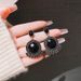Retro High-grade Fashionable Black Crystal Earrings Exquisite Elegant All-match Design New Fashion Ear Jewelry_ipsvogv.com