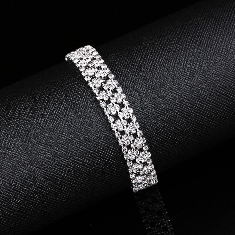 Bridal Jewelry Set - 925 Silver Three-Piece Necklace With CZ Diamonds (Claw Chain Design For Women, Wedding & Engagement Gift)_ipsvogv.com
