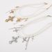 N12274 temperament niche design double-layer pearl personalized three leaf cross multi-layer necklace_ipsvogv.com