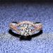 New S Pure Silver Mosang Stone Fashion Exaggerated Two tone Women's with High Grade Wedding Ring_ipsvogv.com