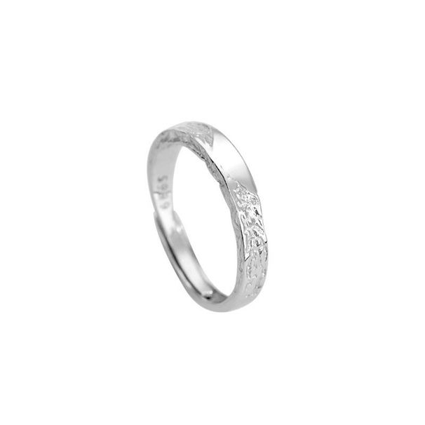 S999 Foot Silver Weilan Heartwarming Couple's Ring With Glacier Lava, Niche Design, High-end Temperament, Versatile Ring_ipsvogv.com