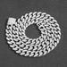Men’s Jewelry Set Fashion Hip Hop Zircon Necklace 12mm Flip Buckle Double Row Full Diamond Cuban Chain Trendy Personality Men's Hip Hop Necklace_ipsvogv.com