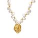 New French High-end Irregular Baroque Portrait Pendant, Natural Freshwater Pearl Titanium Steel Necklace_ipsvogv.com