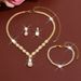 Women’s Jewelry Set Fashion Bridal Fashion Necklace Earrings Set Rhinestone Necklace Prom Costume Jewelry Zircon Teardrop Shaped Accessories_ipsvogv.com