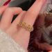 French Style Open Court Ring Middle With Full Diamond Zircon Micro Inlay, Niche Design, High-end And Personalized Inlay, Design,_ipsvogv.com