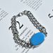 Indian Style For Men Stainless Steel Cuban Chain Blue Resin Salman Khan Bracelet_ipsvogv.com