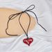 Korean Style New Simple Long Ancora Red Bow Sweater Chain Fashion Heart Necklace Jewelry_ipsvogv.com