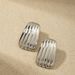 Ins Internet Celebrity Style Gold Geometric Stripe Texture Unique Niche Line Brass Stud Earrings_ipsvogv.com