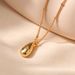 Teardrop Pendant Melon Seed Necklace Copper Plated K Real Gold Chain Metal Texture Minimalist Necklace_ipsvogv.com