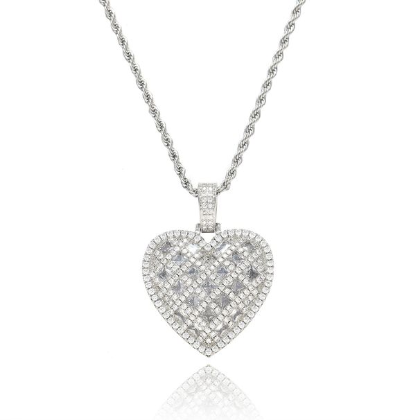 Unisex New T Square Zircon Love Pendant Personality Men And Women Style Cool Niche Heart Shaped Hip Hop Pendant_ipsvogv.com