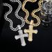Hip Hop Cross New Creative Versatile Alloy Full Diamond Unisex Cuban Chain Necklace_ipsvogv.com